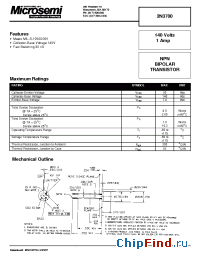 Datasheet 2N3700 manufacturer Microsemi